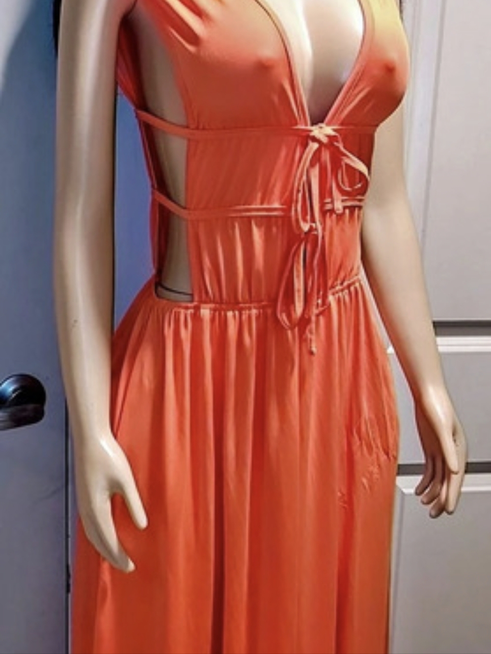 Orange Cutout Maxi Dress